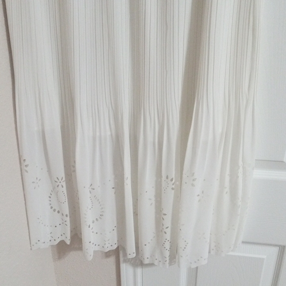 Magic Ivory A-Line Skirt with Embroidered Hem - Picture 6 of 6